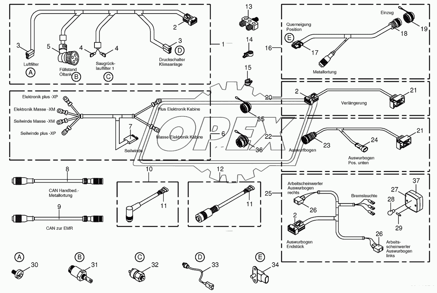 Several wiring looms 2