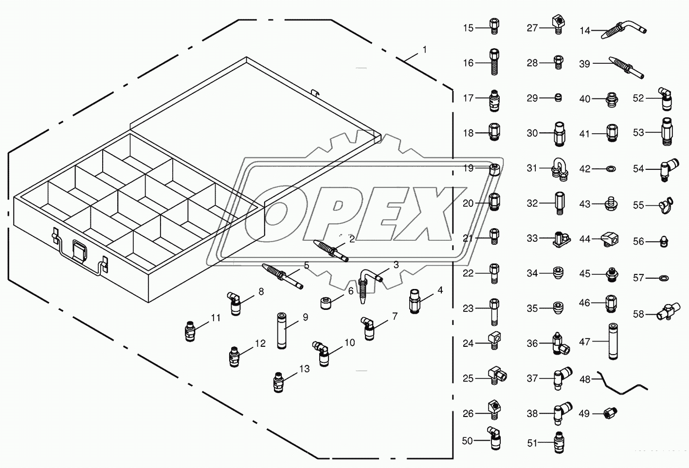 Spare parts case for central lubrication-Vogel