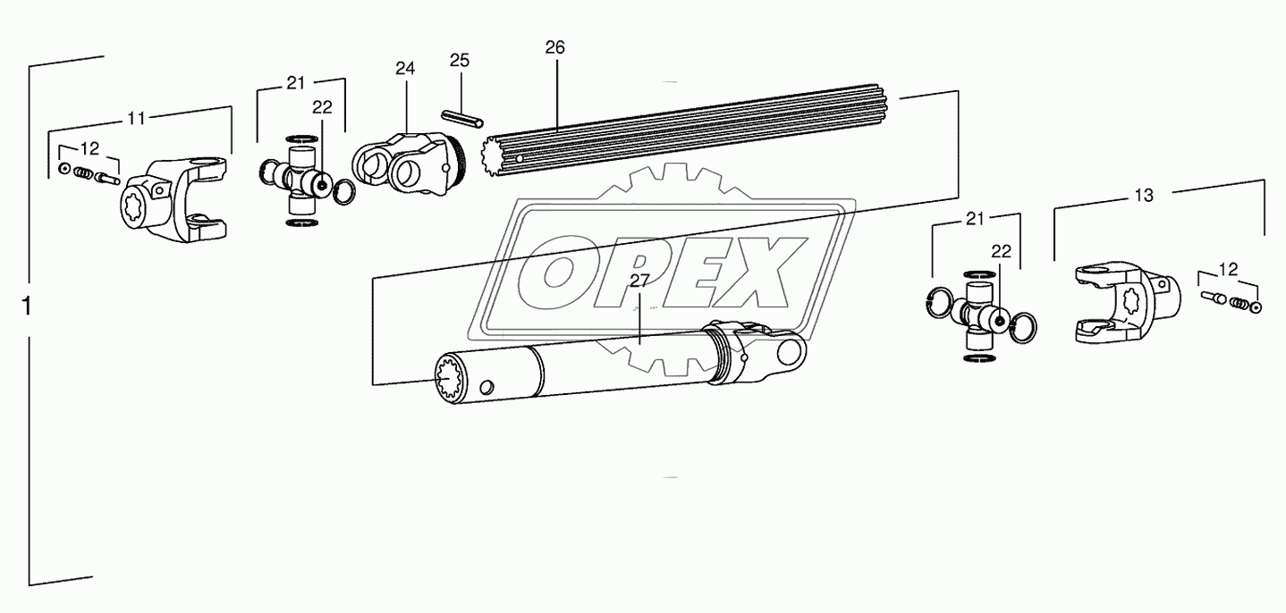 P.T.O shafts-roller gear-below