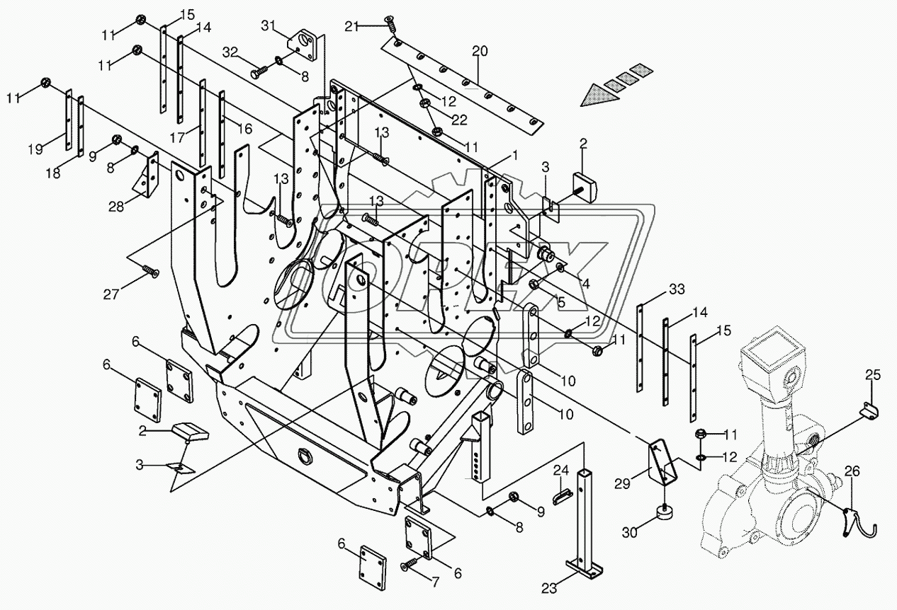 Feeder Housing with support foot