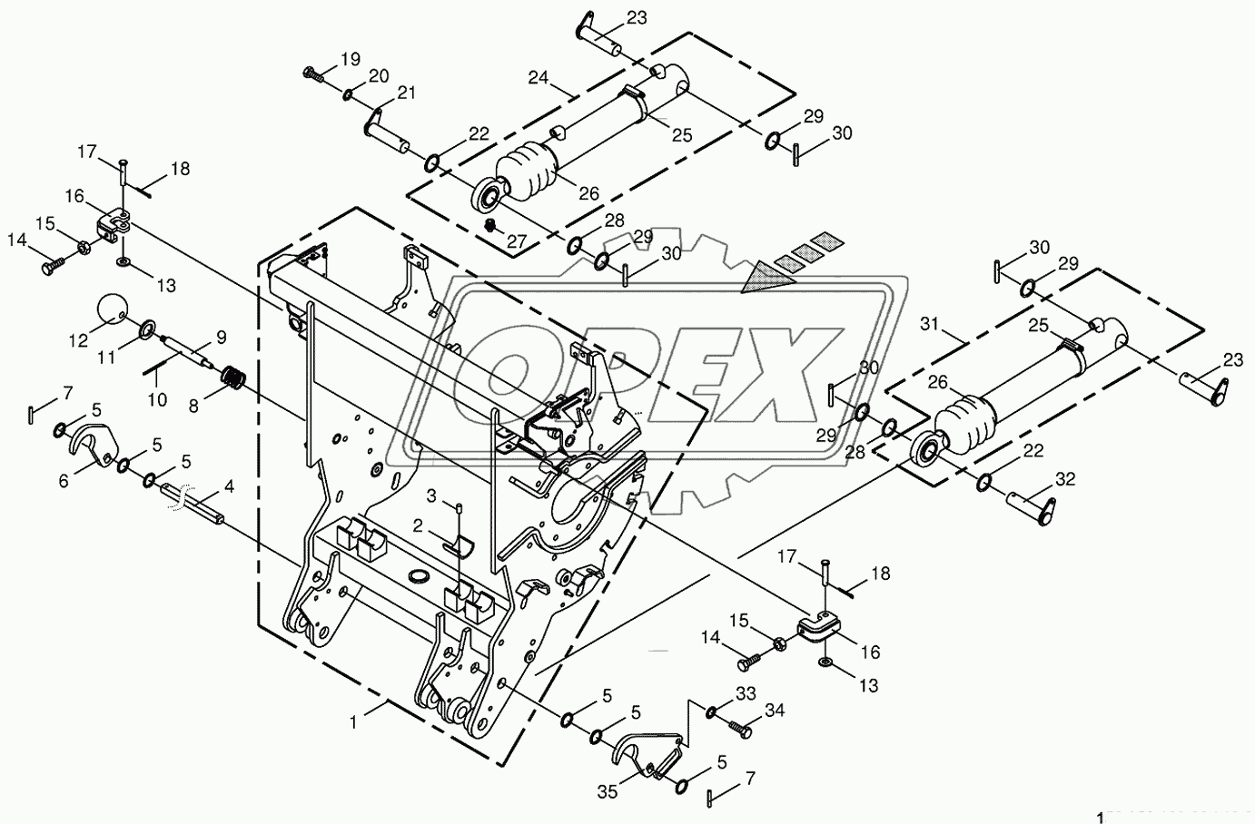 Chopping drum support