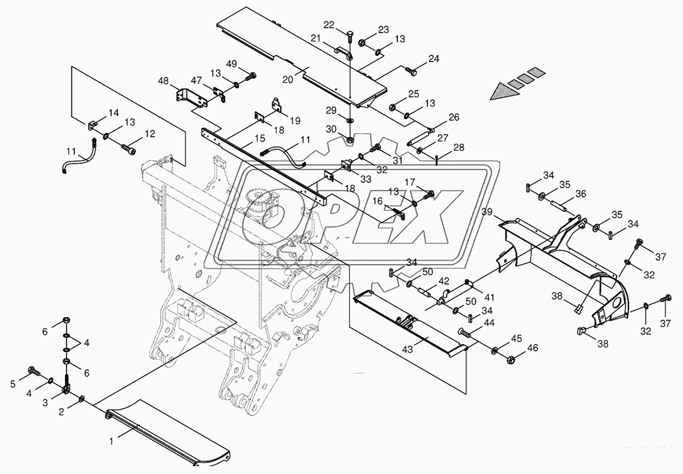 Chopping drum support-mounting parts 2