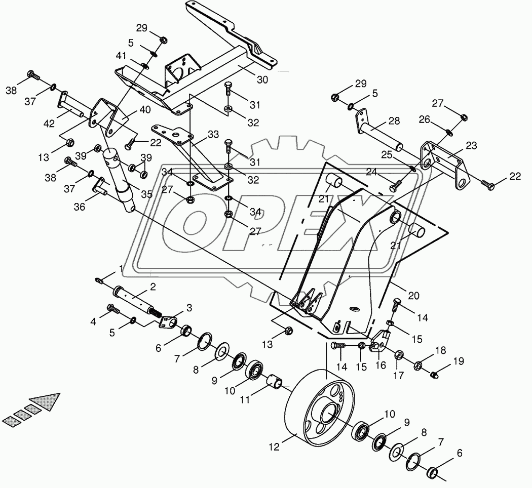 Tensioning device-main drive