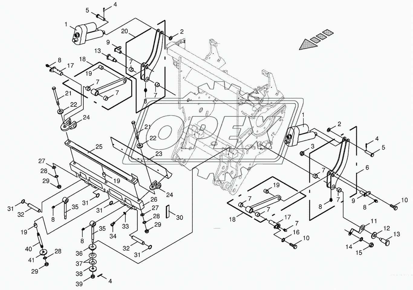 Shear bar adjustment