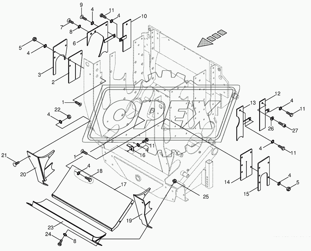 Grain collecting plate/slotted cover