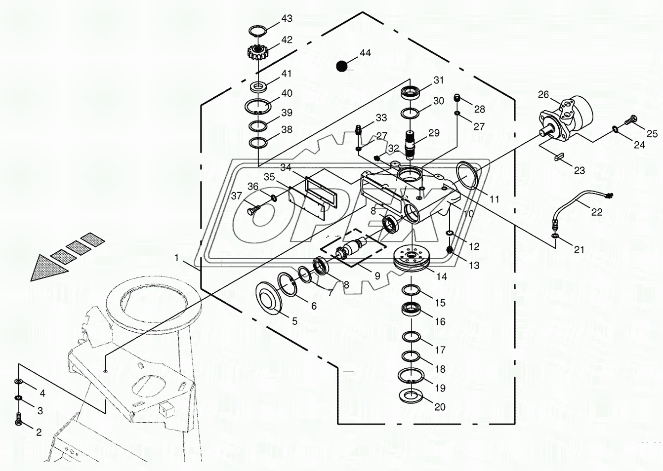 Auger-gearbox