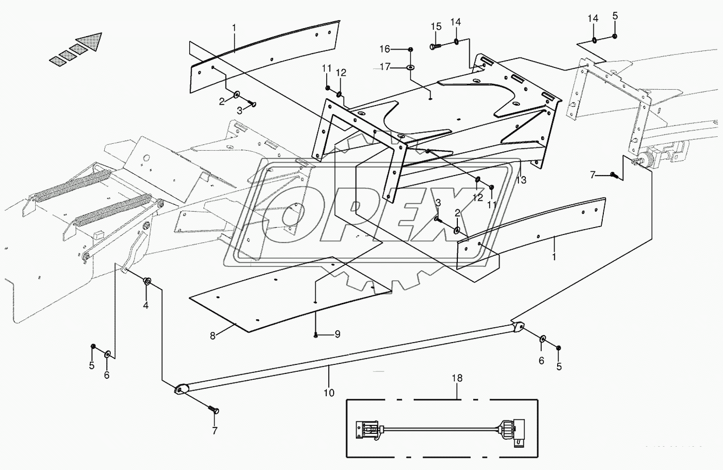 Discharge chute extension 10-row