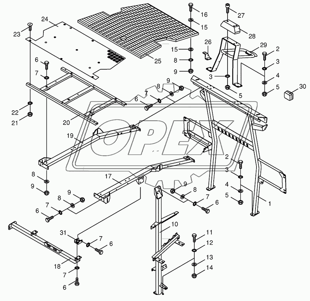 Panelling frame/Cladding-back top 1