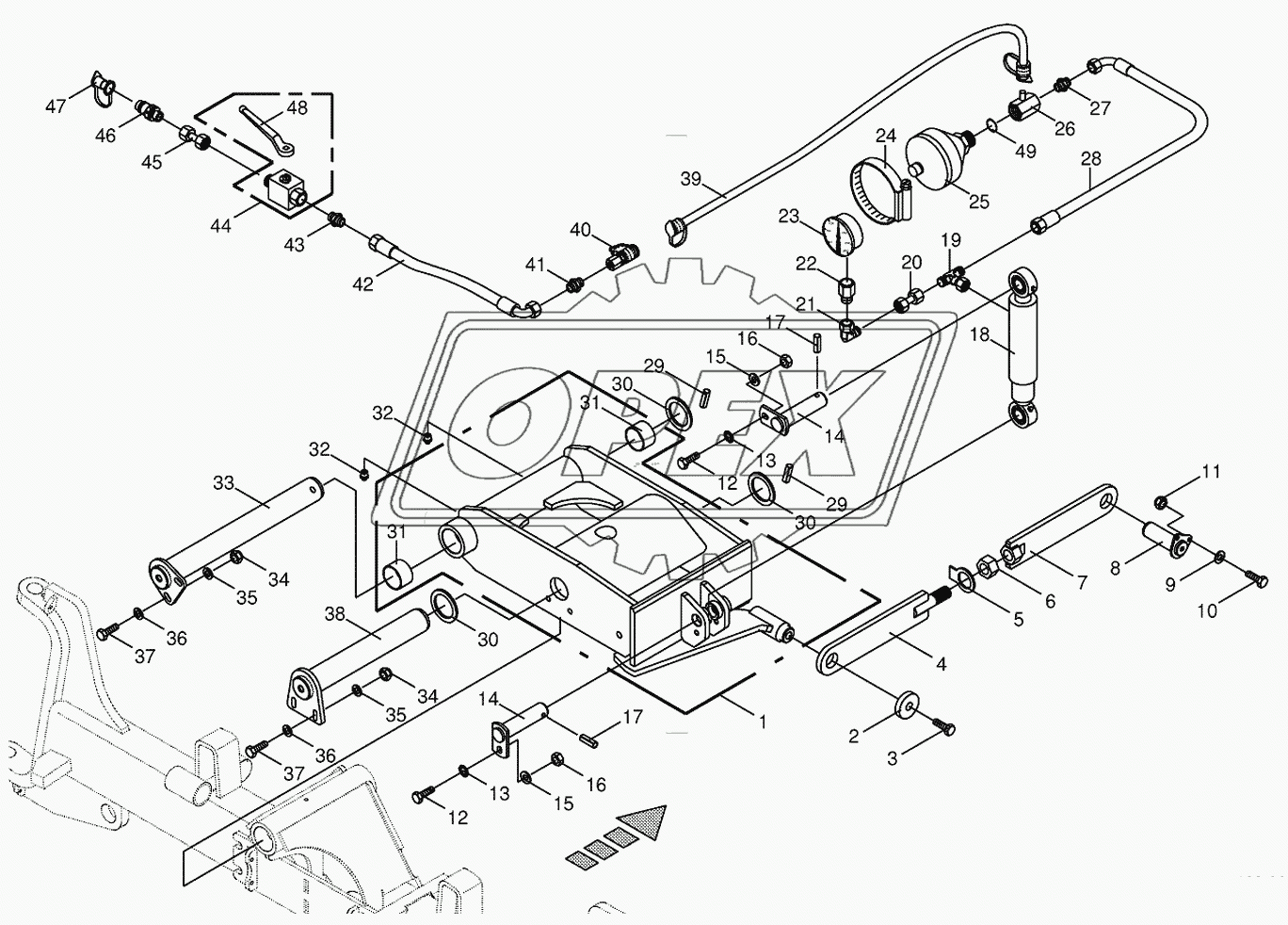 Steering axle rocker arm