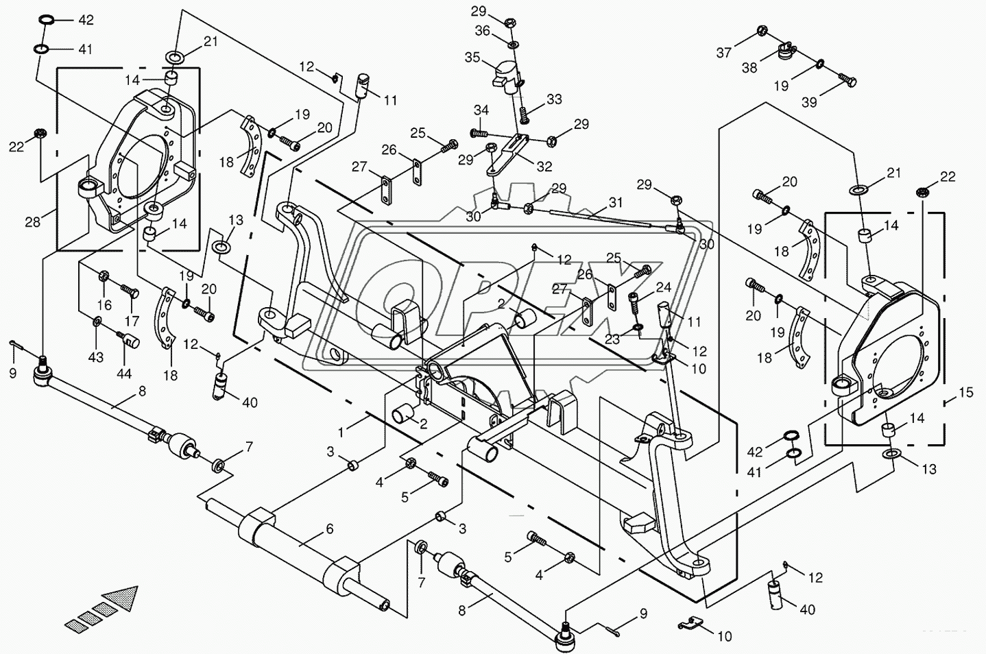 Steering axle