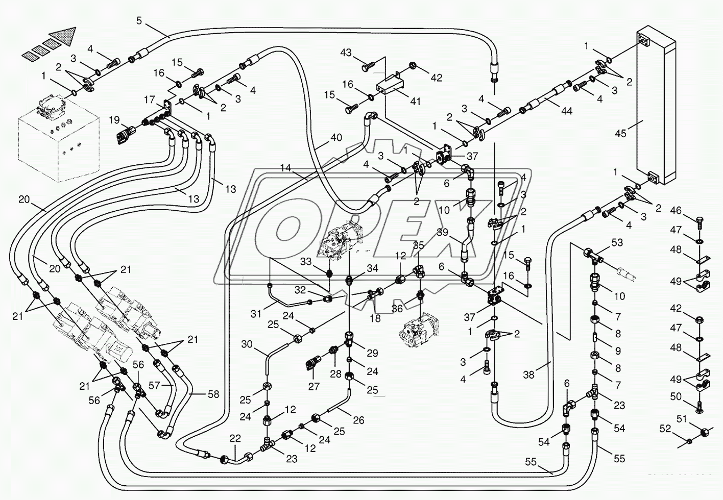 Housing line/oil cooler