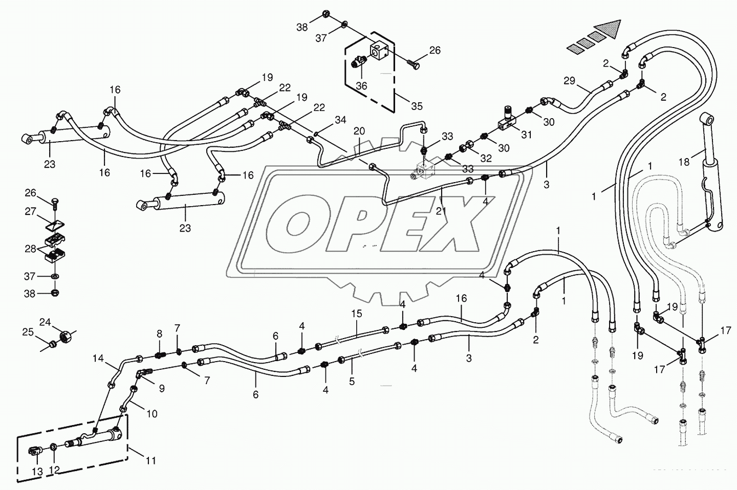 Hydraulics-discharge chute-14-row