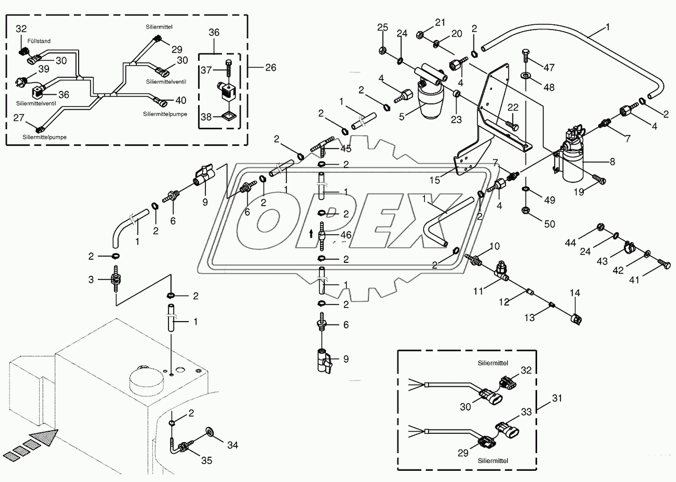 Silage agent system/Wiring harness