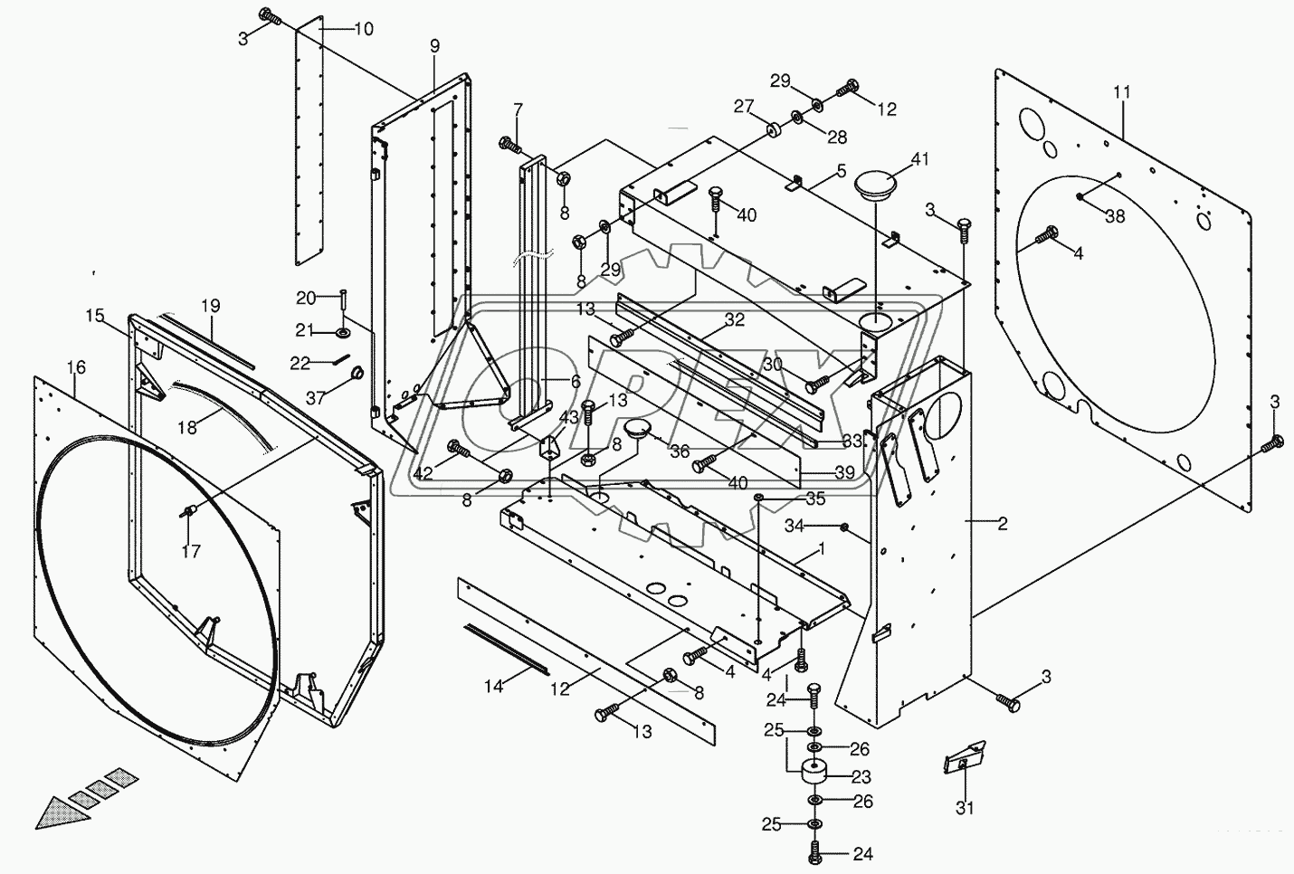 Radiator frame/radiator door