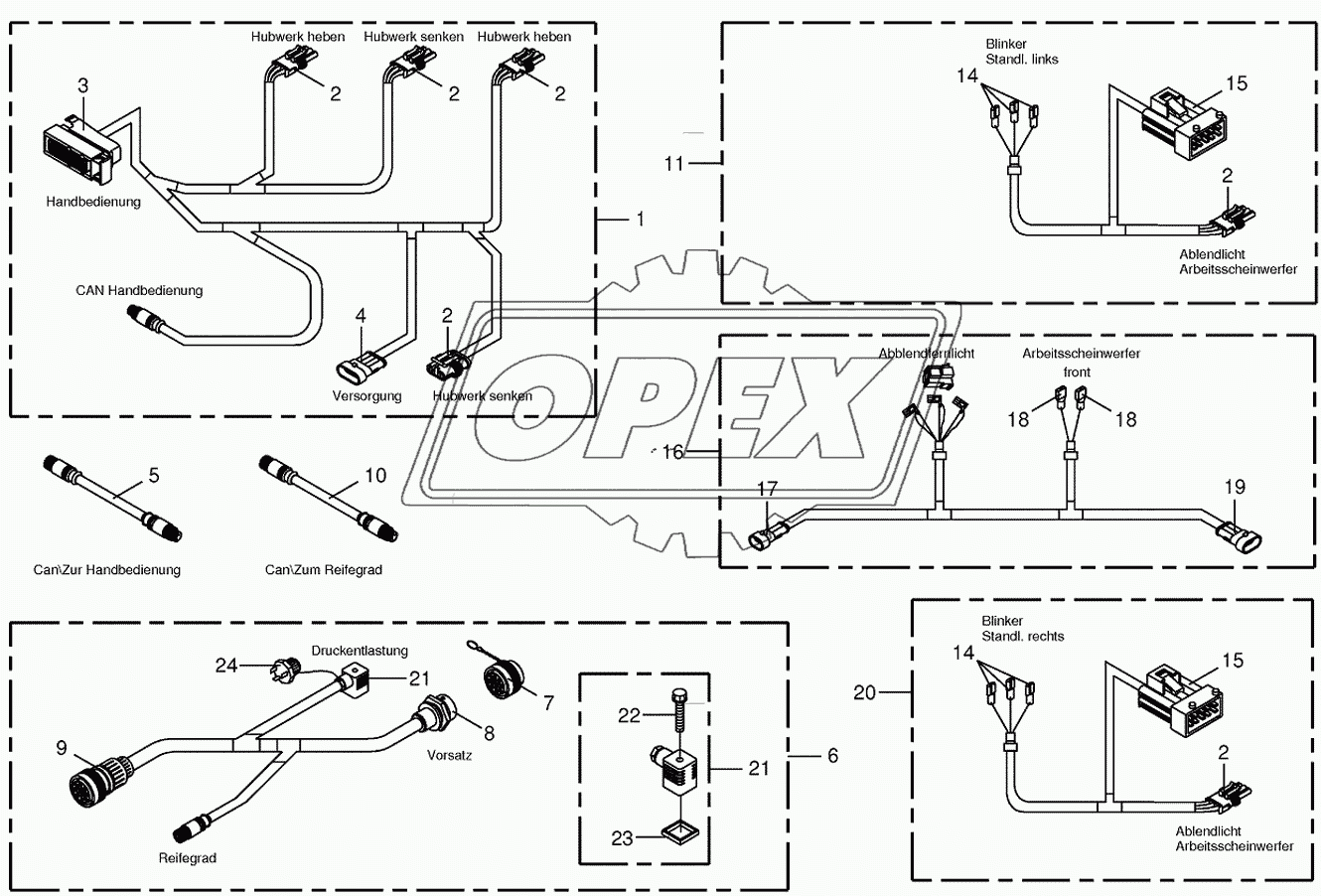 Several wiring looms 1