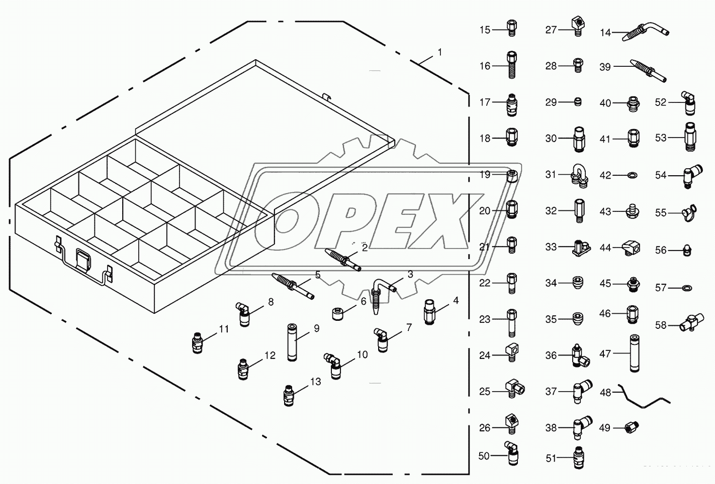 Spare parts case for central lubrication-Vogel