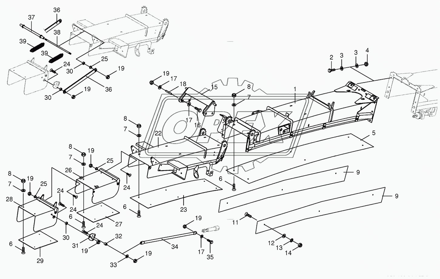 Discharge chute extension 14-row