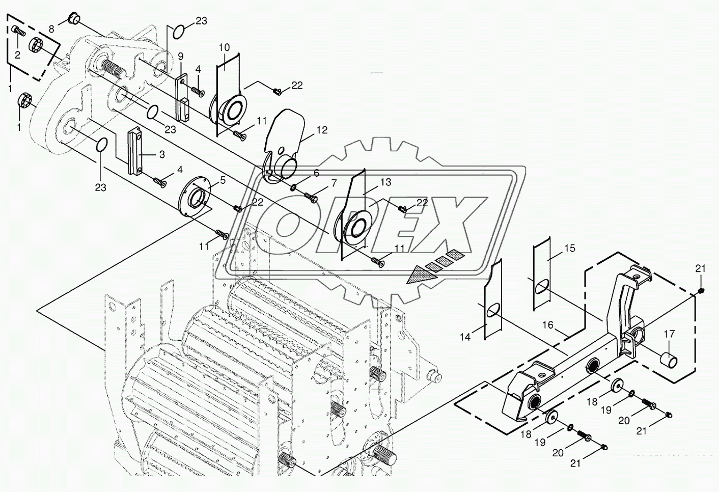 Top feed roller bearing