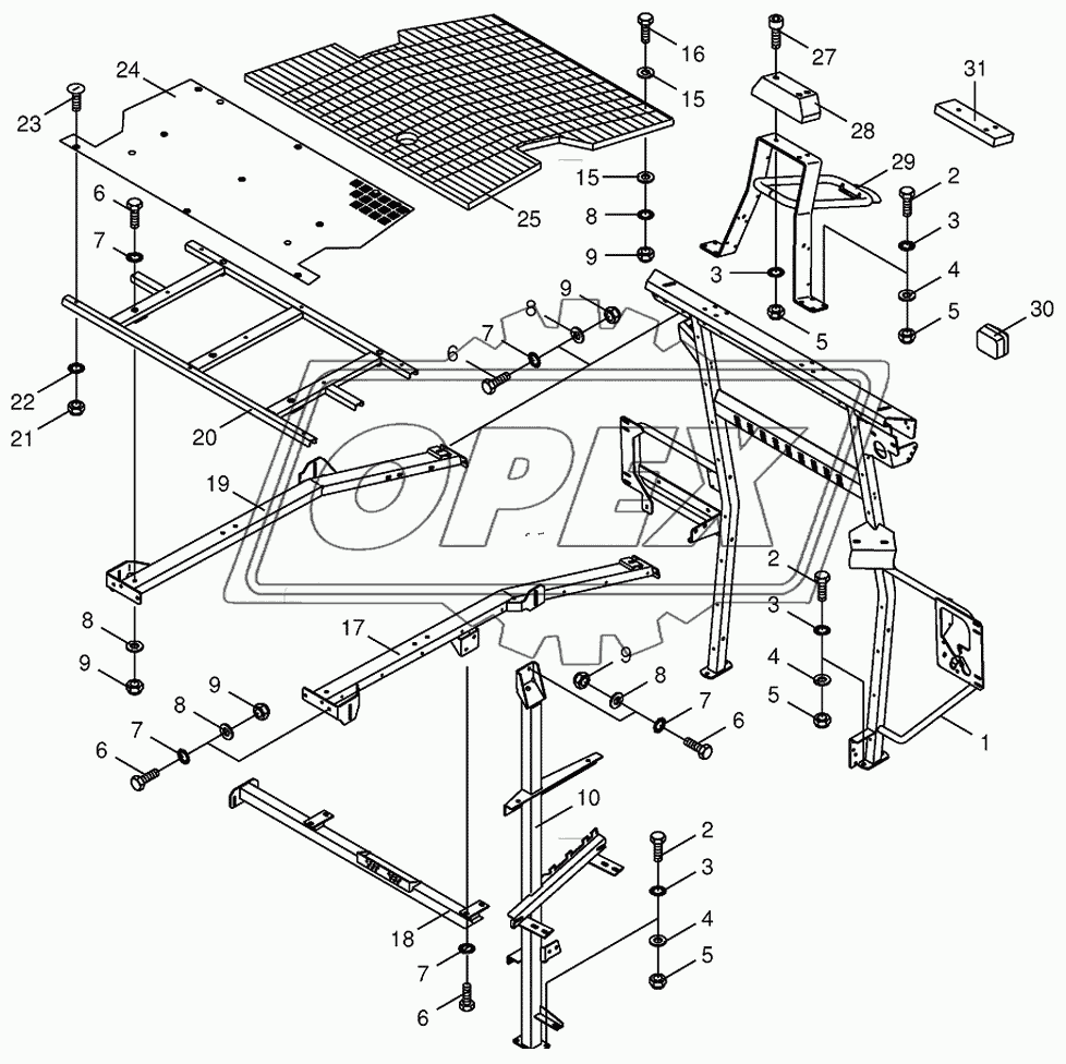 Panelling frame/Cladding-back top