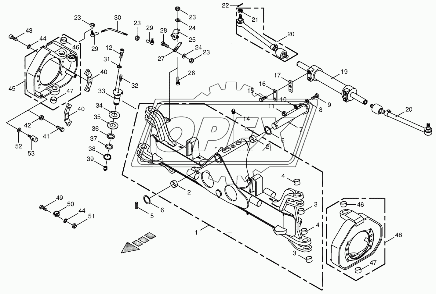 Steering axle