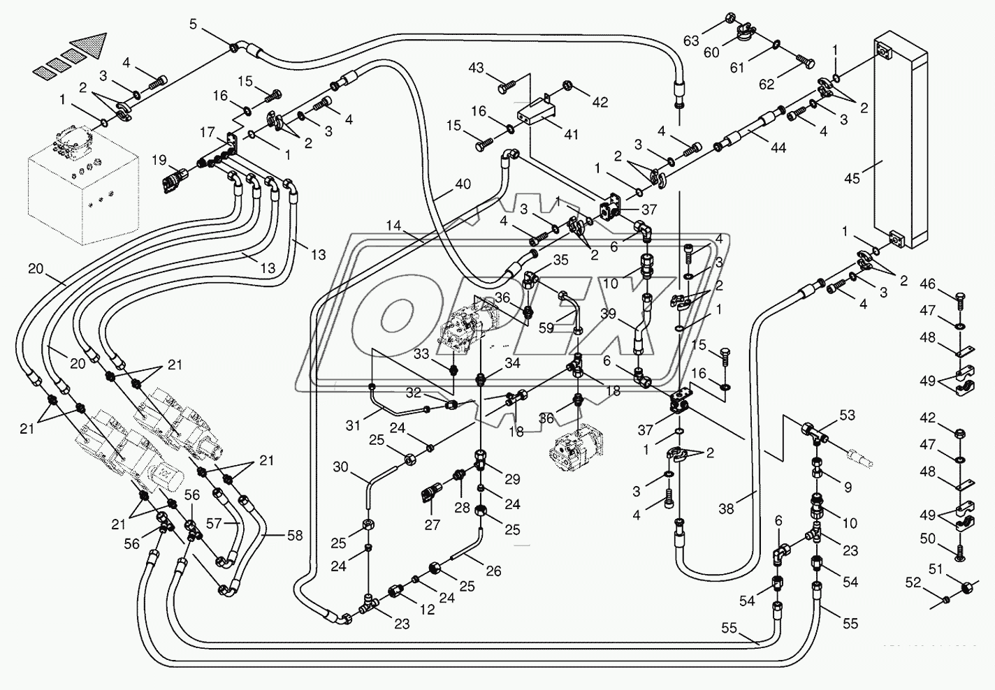 Housing line/oil cooler