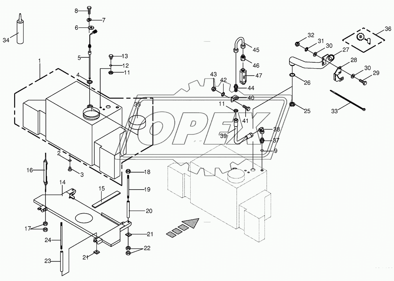 Additional tank for silage agent system