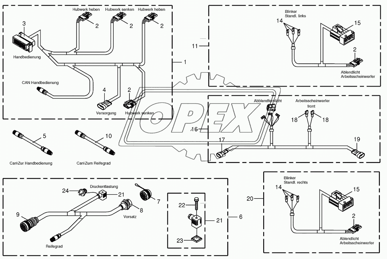 Several wiring looms 1