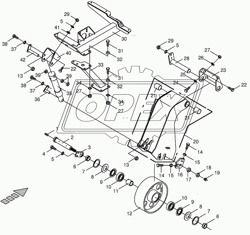 Tensioning device-main drive