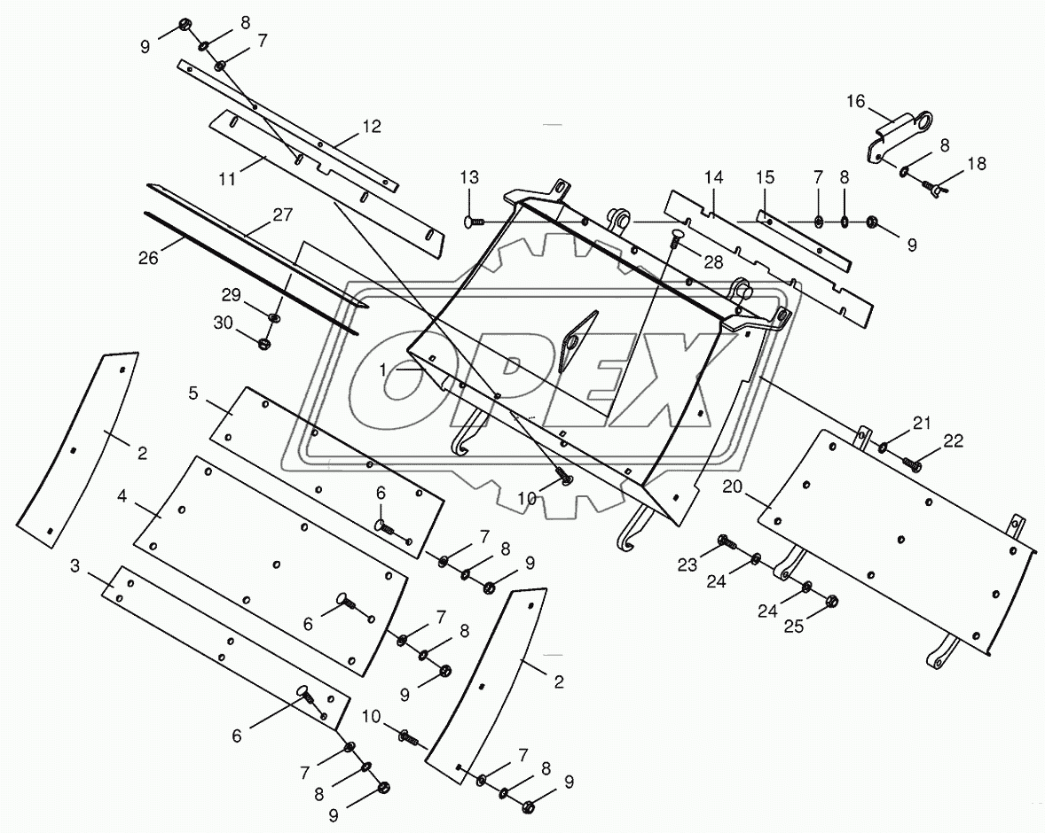 Grass channel-spring-mounted