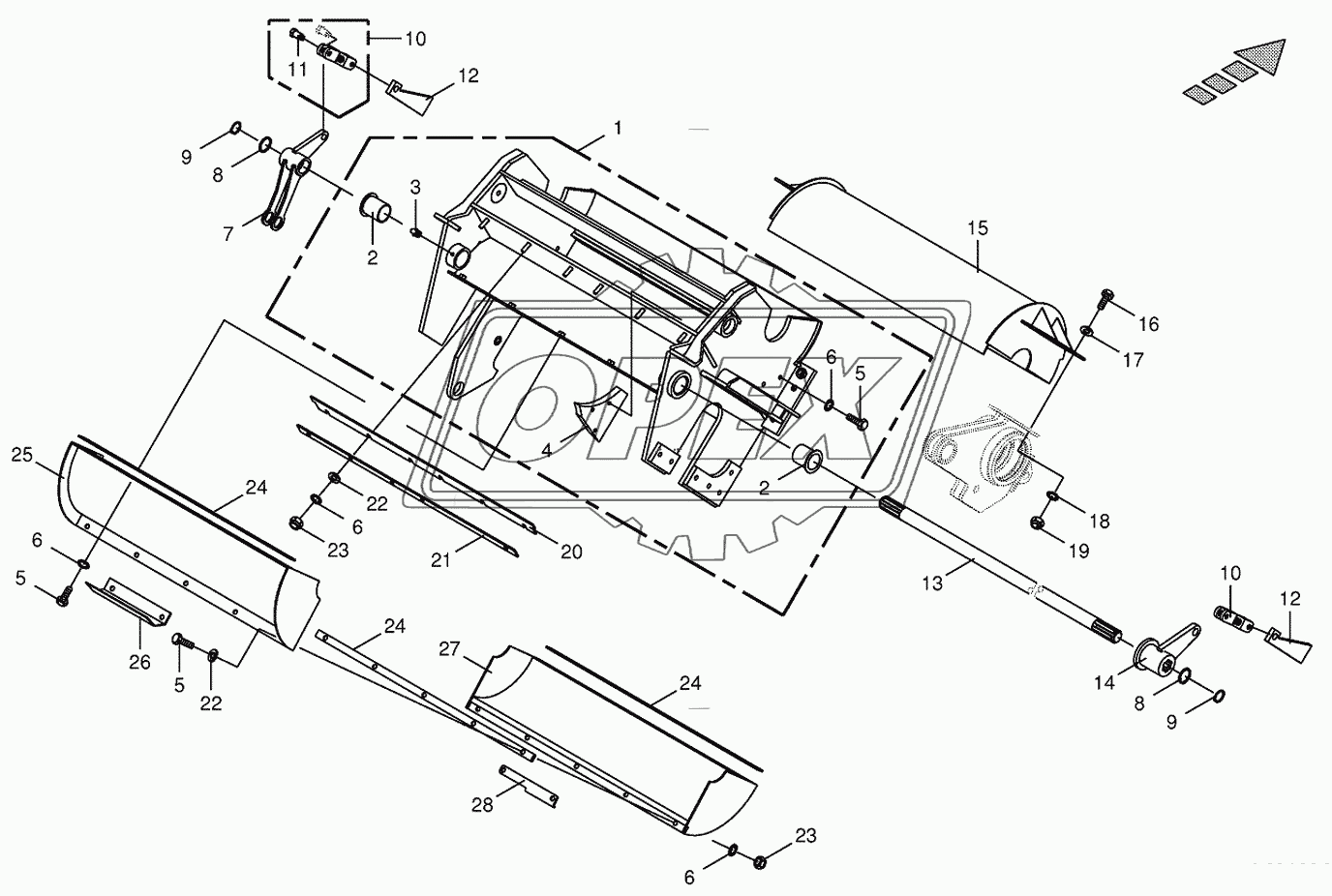 Cracker housing-mounting parts-not spring-mounted