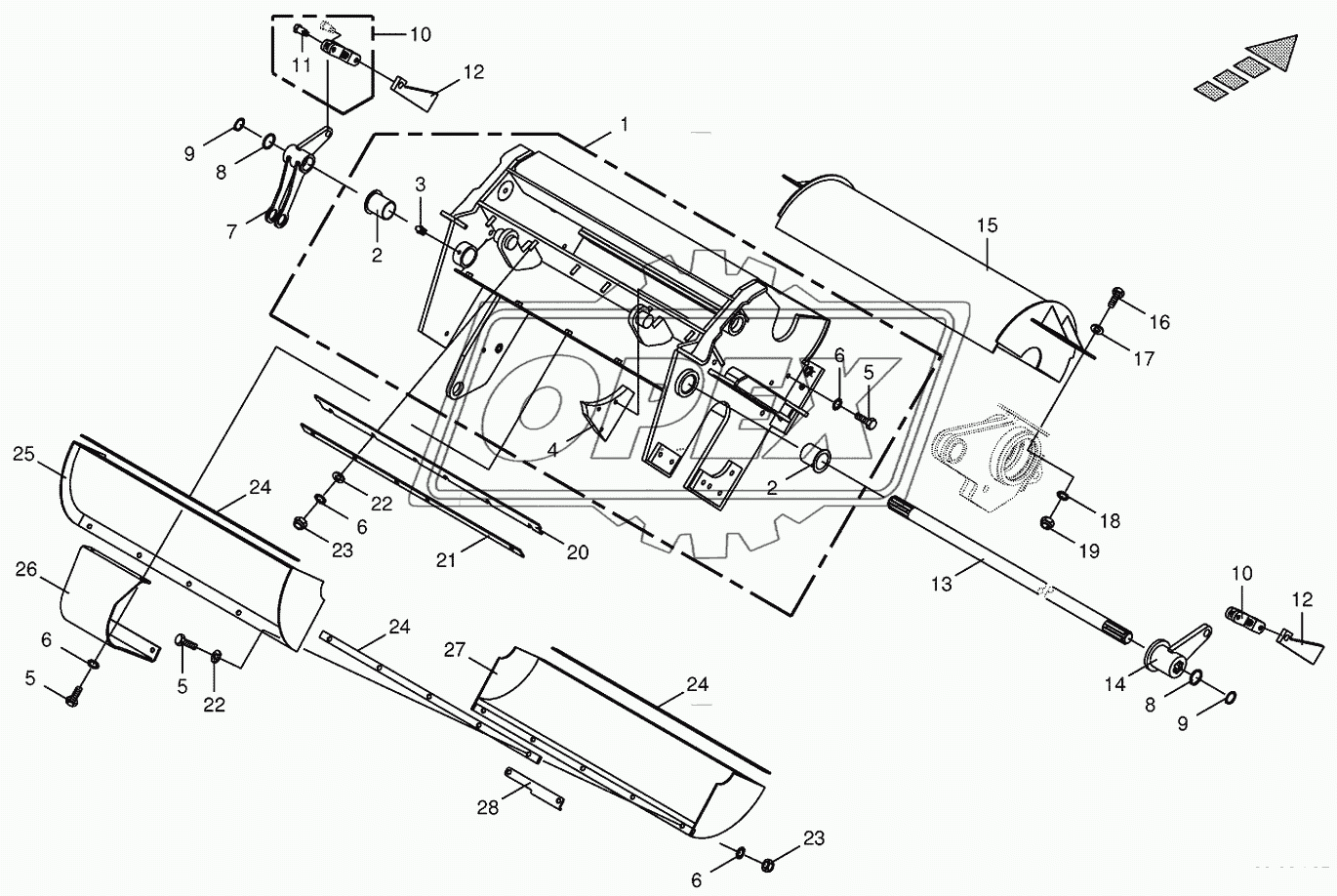 Cracker housing-mounting parts-spring-mounted