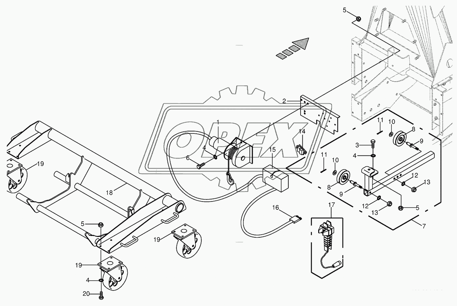 Rope winch/Installation car 1