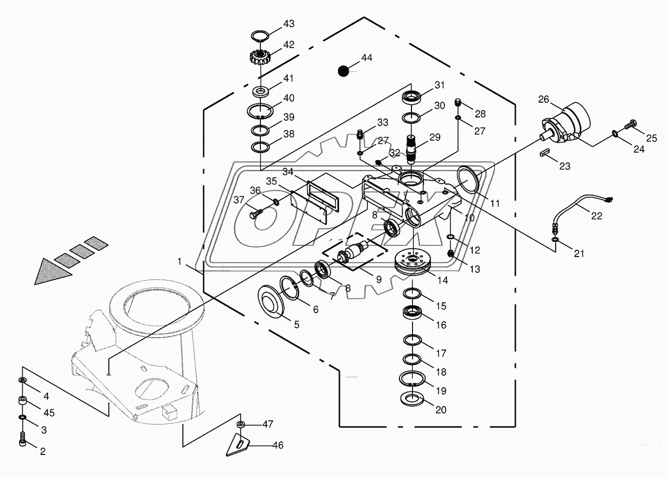 Auger-gearbox