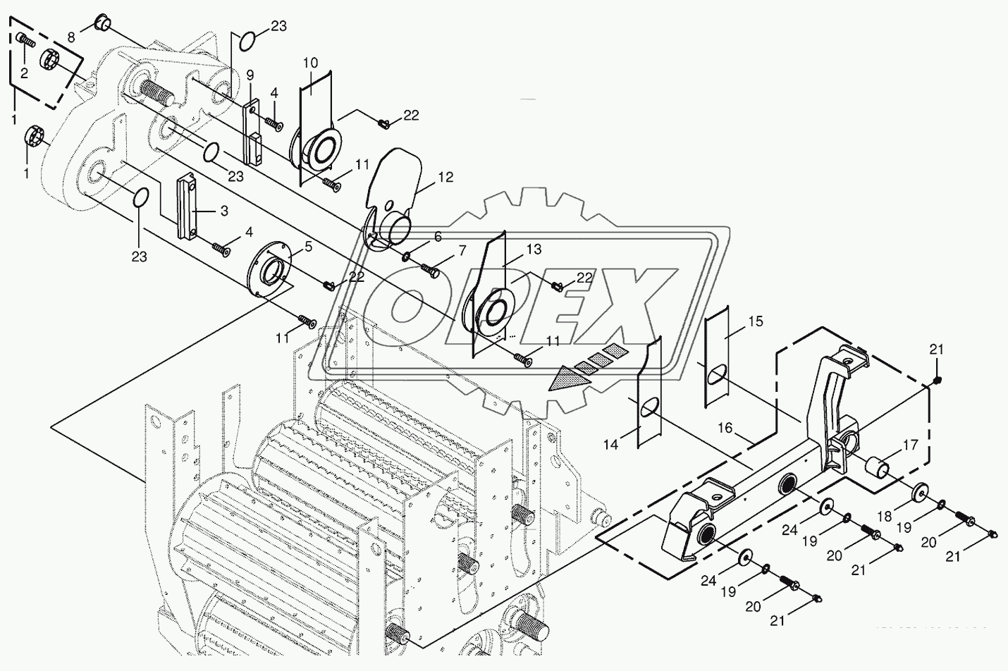 Top feed roller bearing
