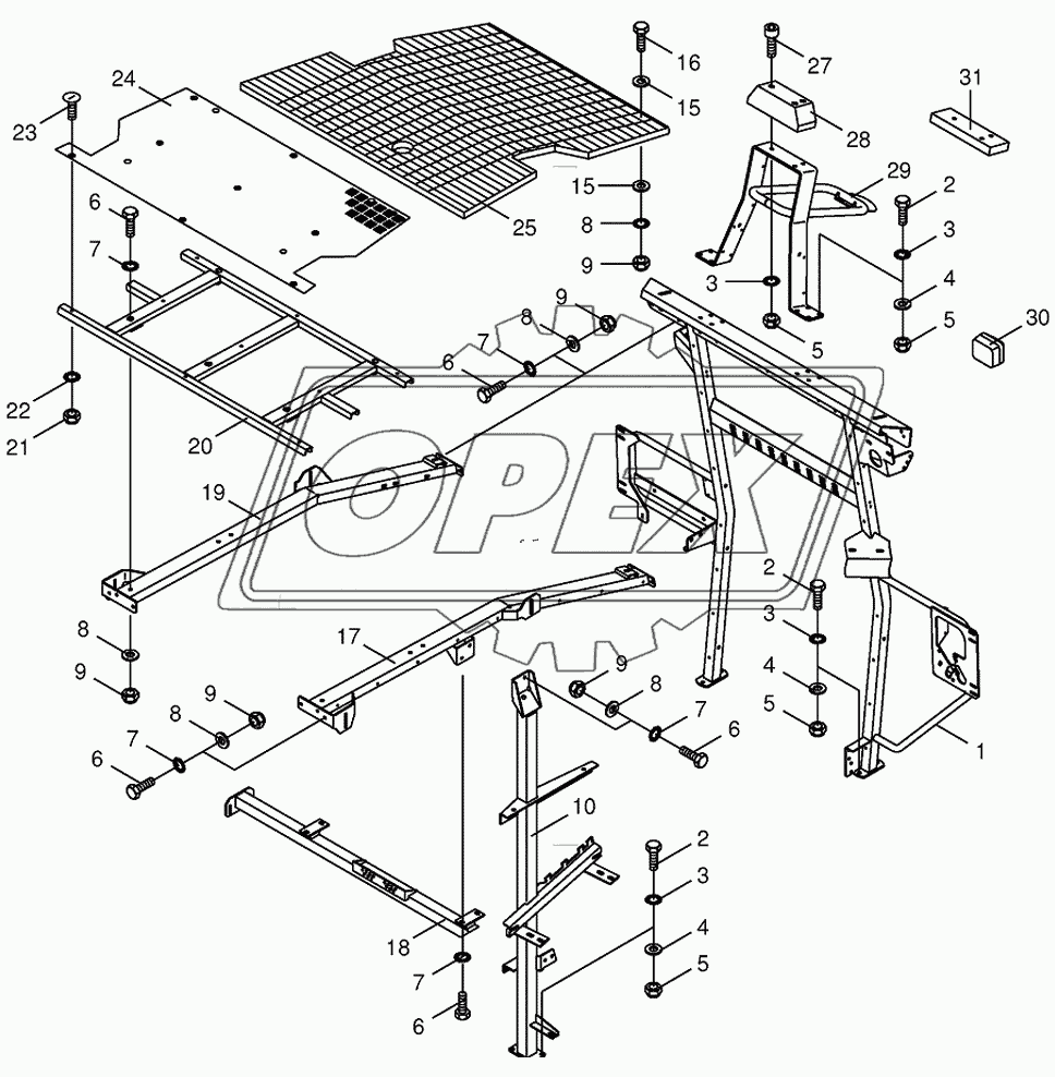 Panelling frame/Cladding-back top