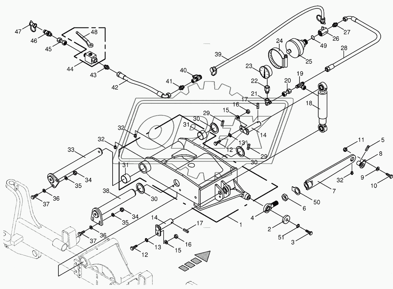 Steering axle rocker arm