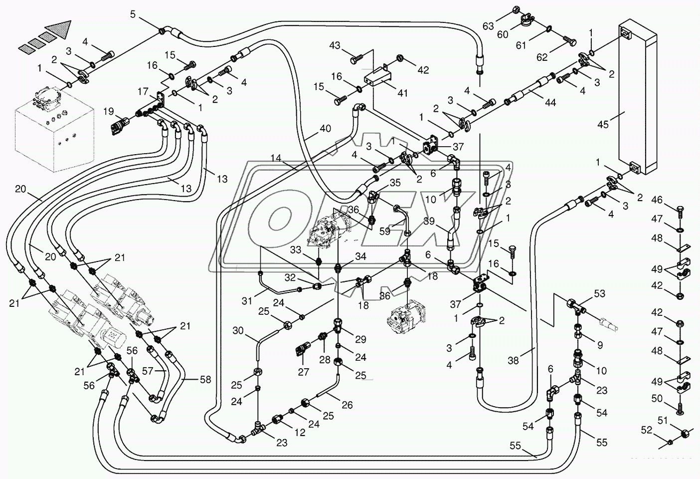 Housing line/oil cooler