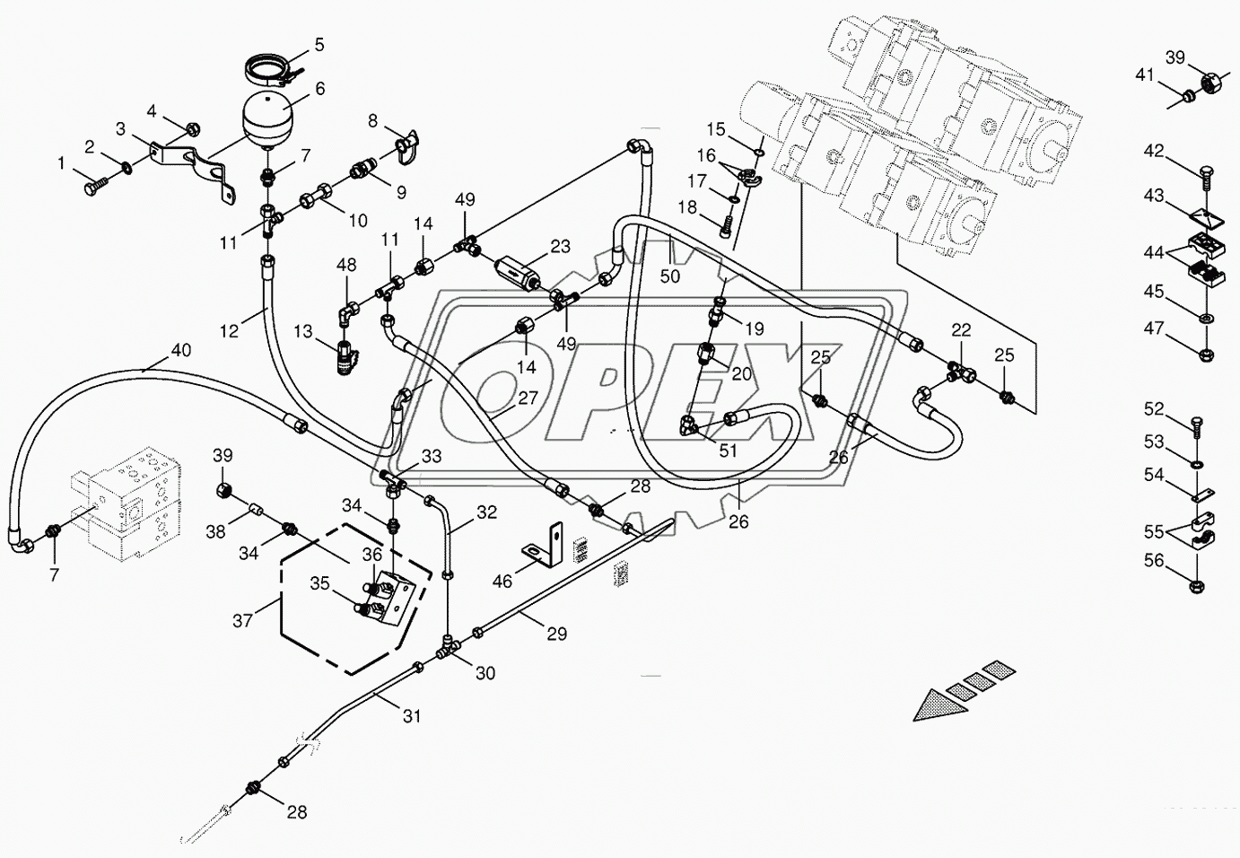 Charge pressure lines-back 1