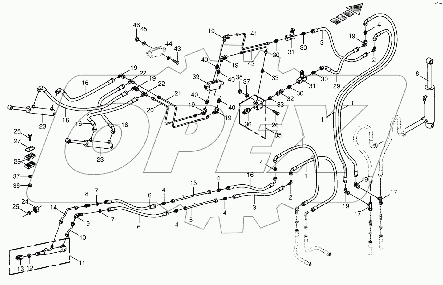 Hydraulics-discharge chute-14-row