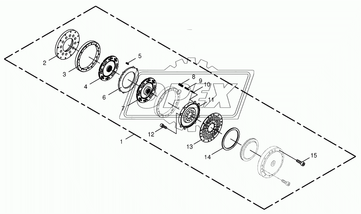 Hydraulic four-surface clutch