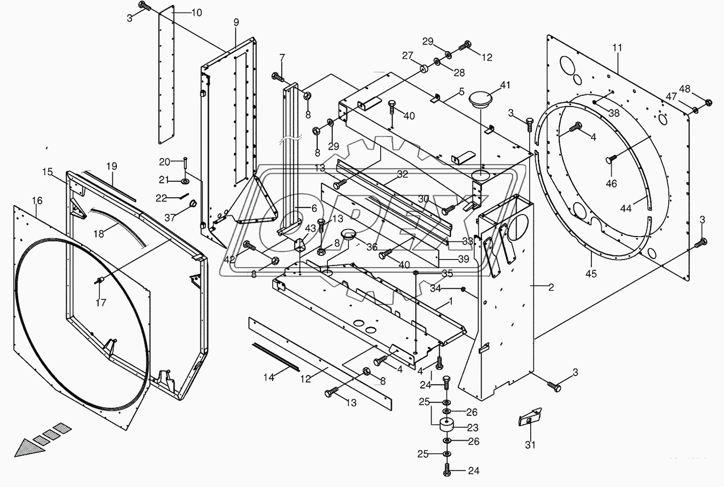 Radiator frame/radiator door