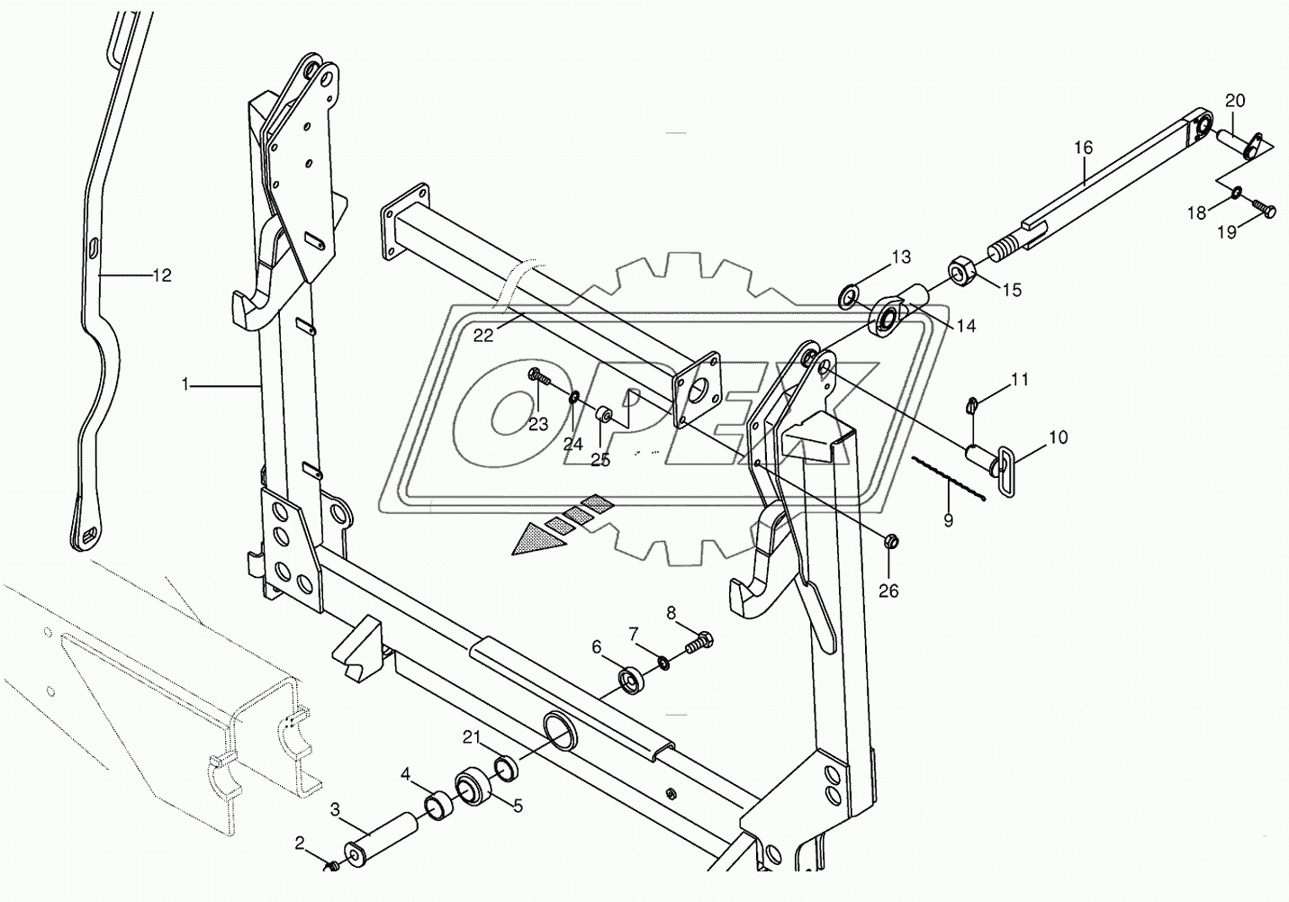 Pivoting frame/linkage