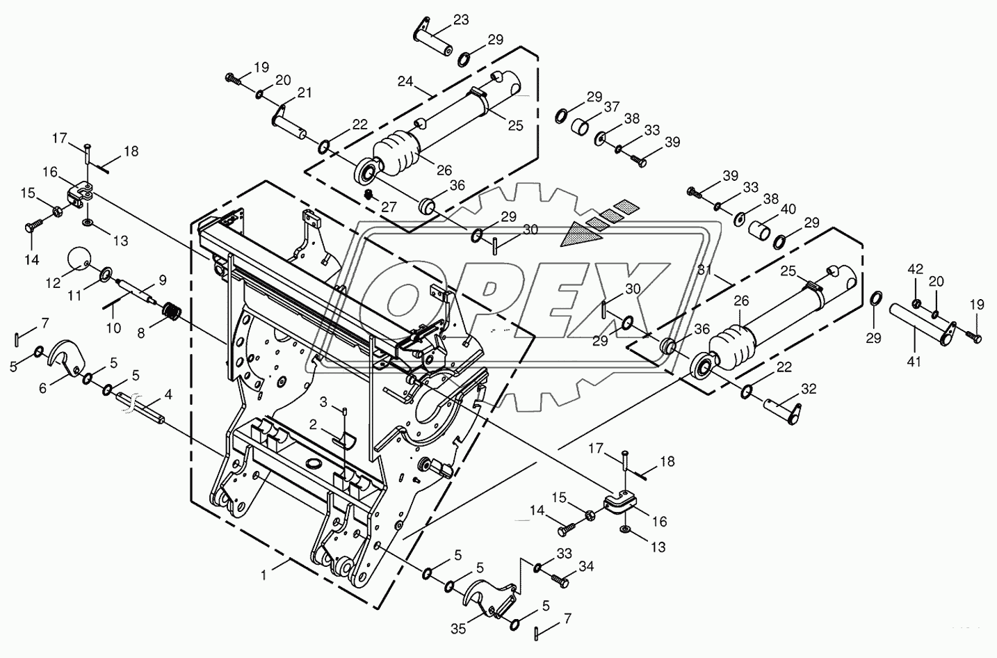 Chopping drum support 2