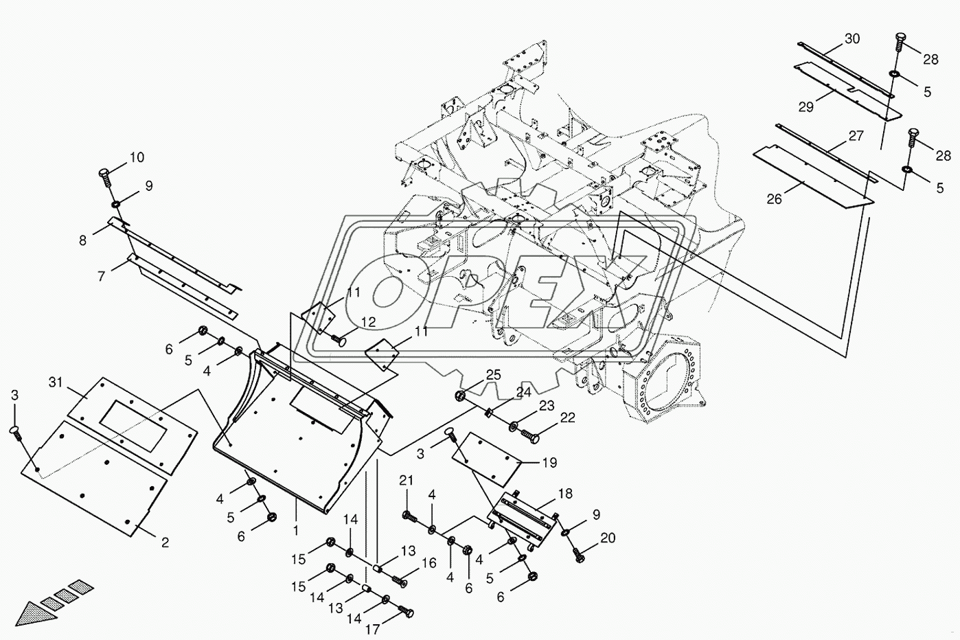 Transfer channel-spring-mounted