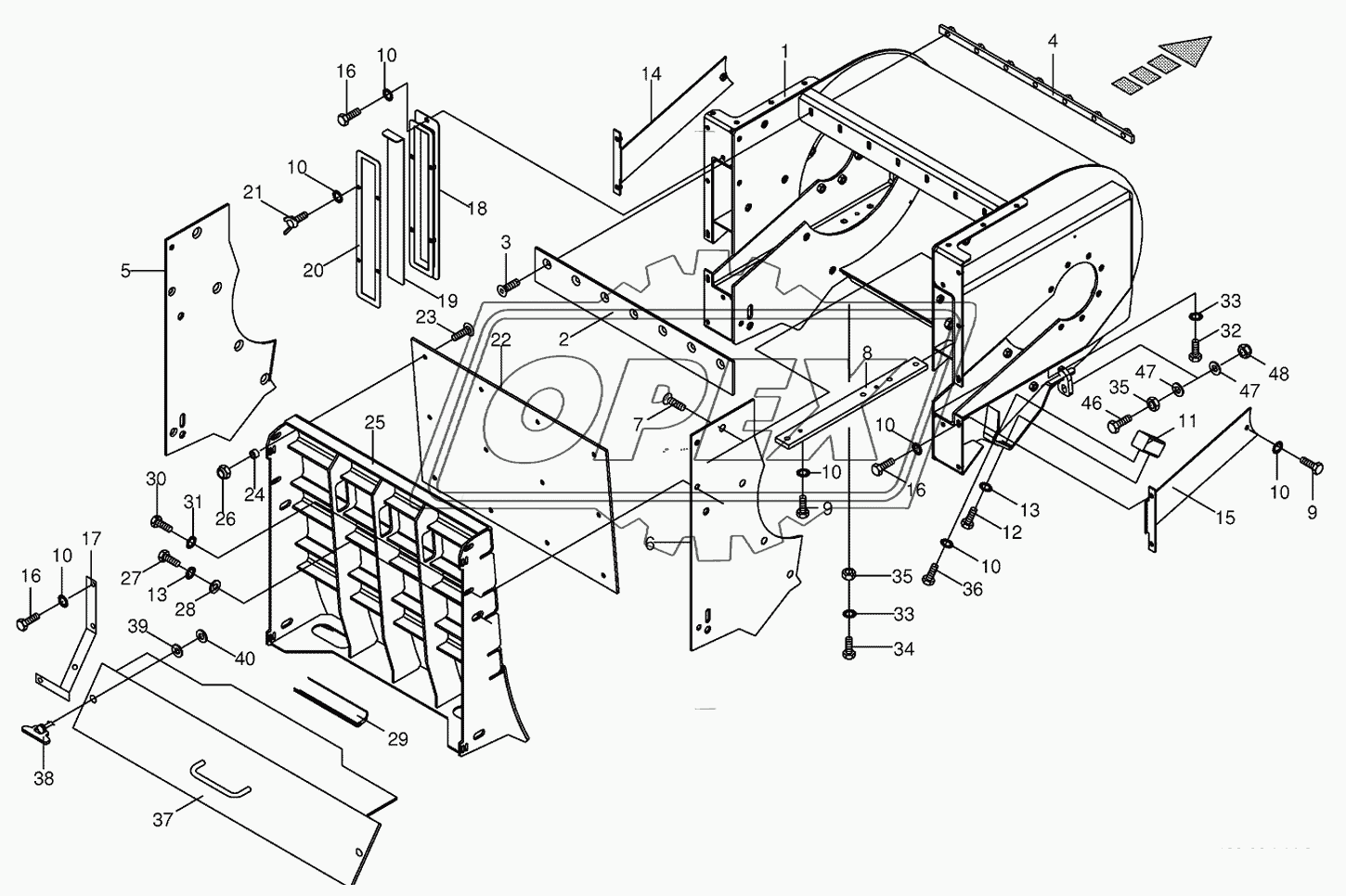 Discharge accelerator housinge-not spring-mounted