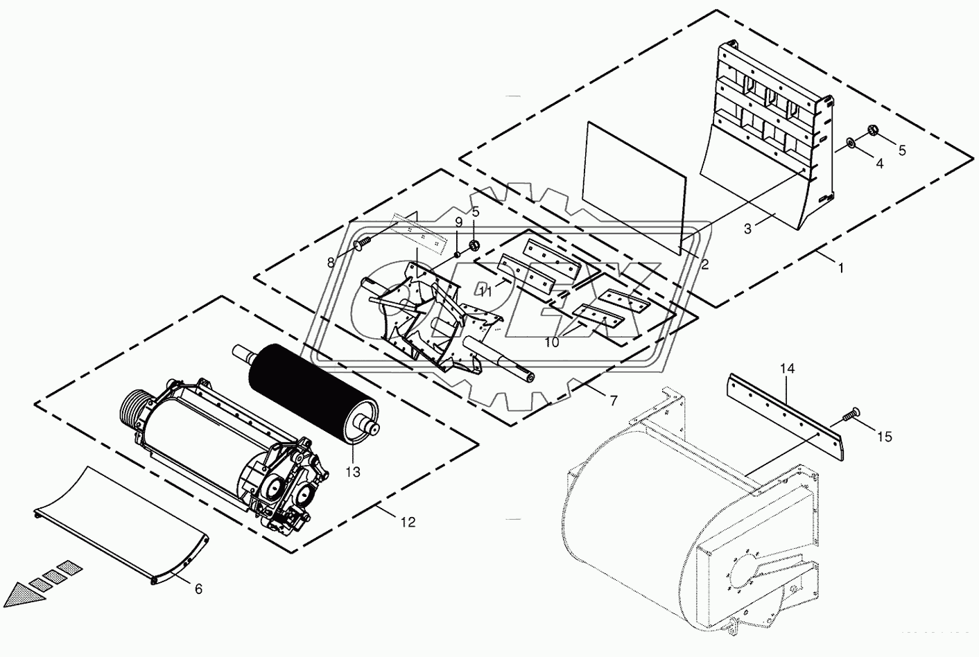 Crop flow-HD parts-not spring-mounted