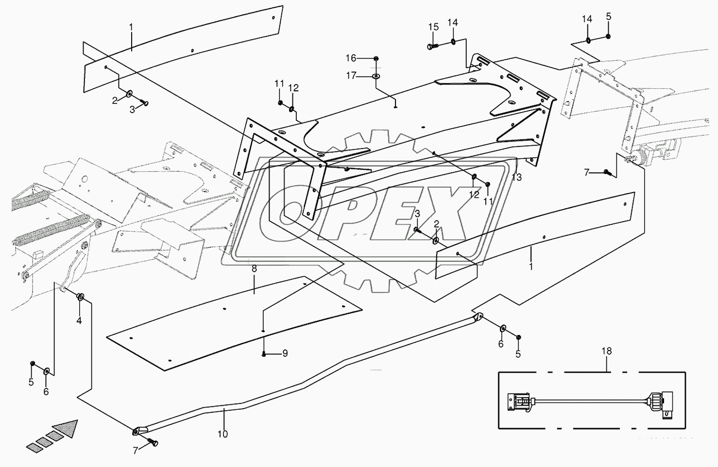 Discharge chute extension 12-row