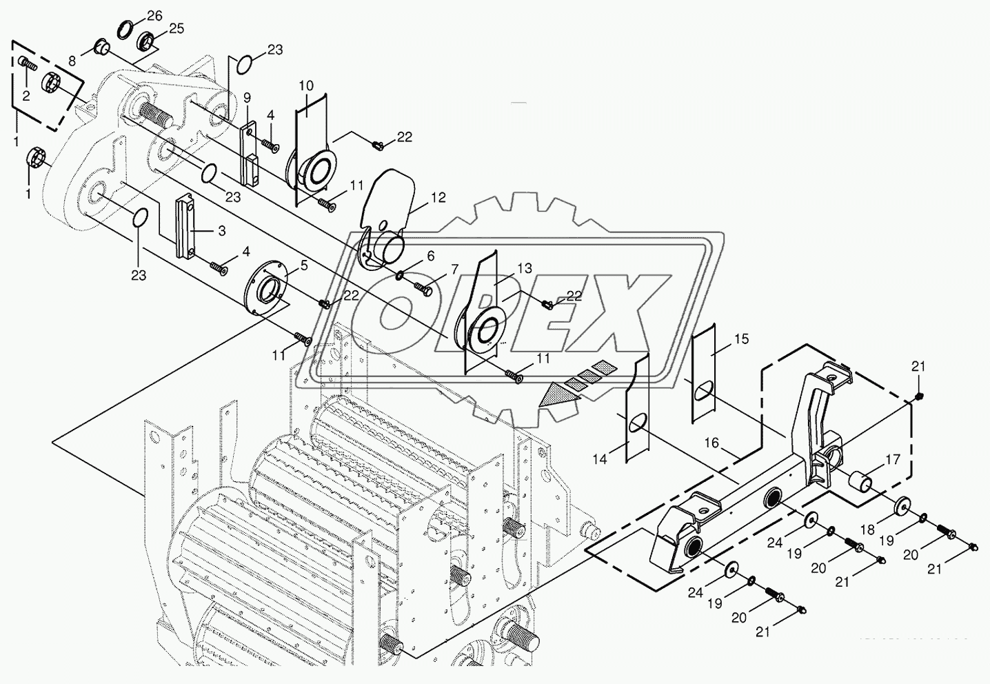 Top feed roller bearing