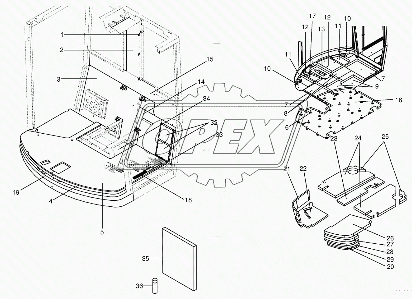 Cab-Sound deadening