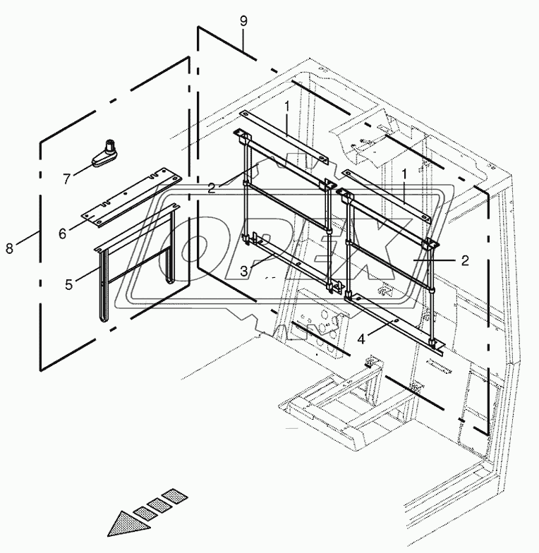 Rear blind/lateral blind